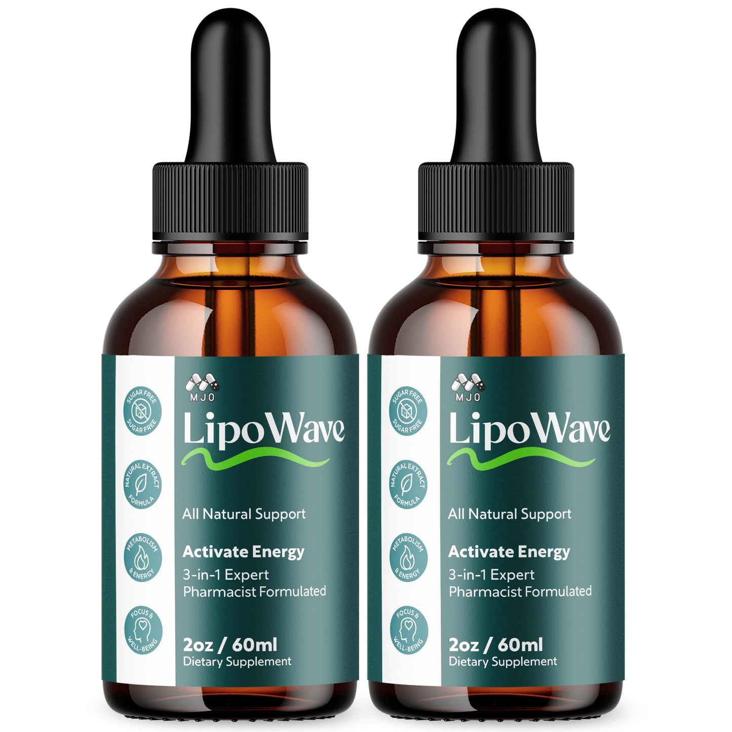(2 Pack) Lipowave Drops, Official LipoWave Drops with All Natural Ingredients, Advanced Overall Health and Wellness Vitamin Supplement Formula for Maximum Strength Multivitamin Support (60 Servings) - Maple Wellness Supplements