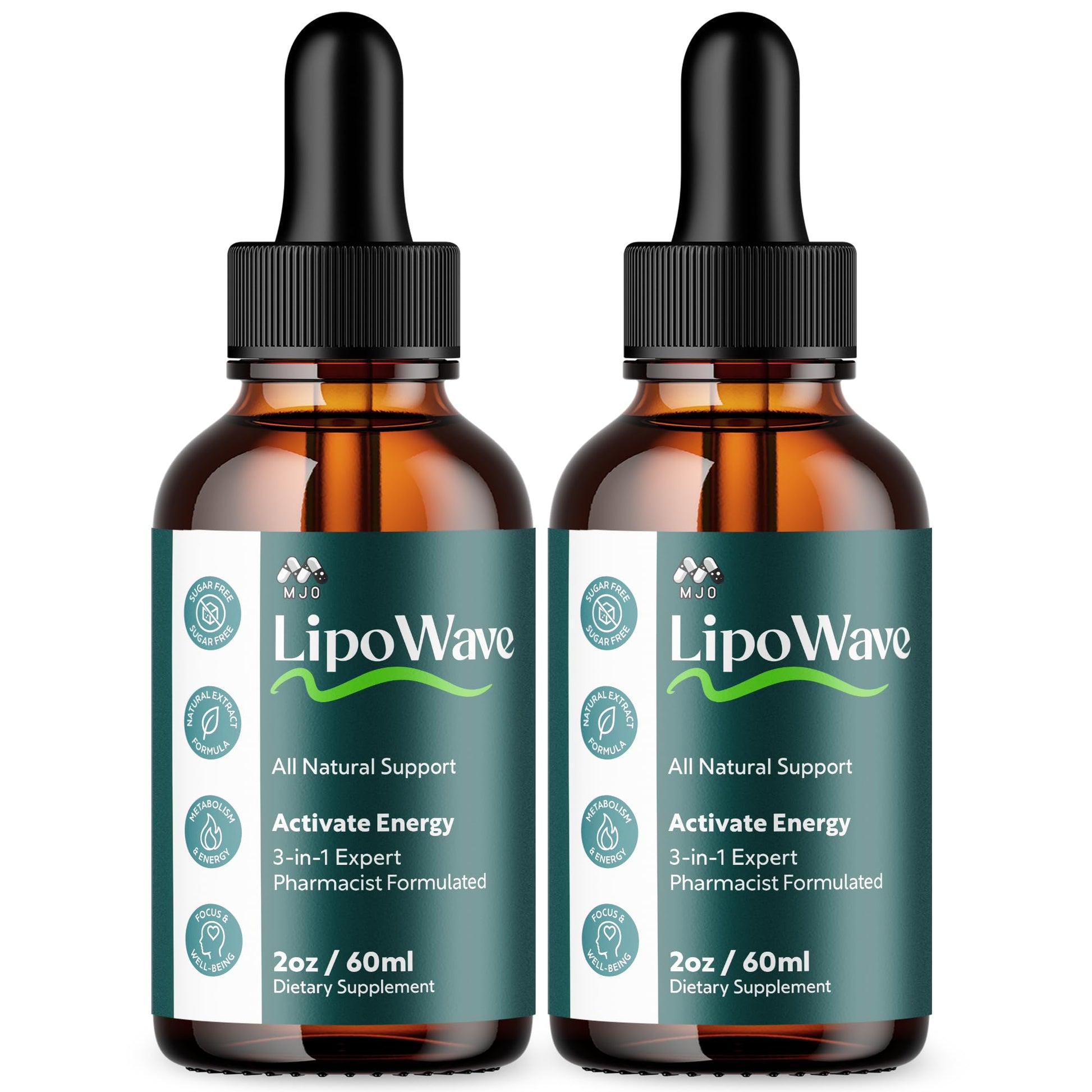 (2 Pack) Lipowave Drops, Official LipoWave Drops with All Natural Ingredients, Advanced Overall Health and Wellness Vitamin Supplement Formula for Maximum Strength Multivitamin Support (60 Servings) - Maple Wellness Supplements