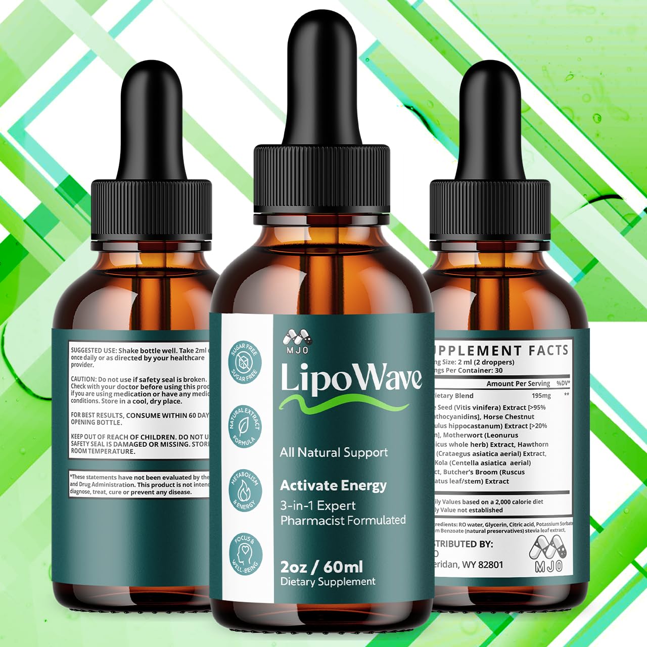 (2 Pack) Lipowave Drops, Official LipoWave Drops with All Natural Ingredients, Advanced Overall Health and Wellness Vitamin Supplement Formula for Maximum Strength Multivitamin Support (60 Servings) - Maple Wellness Supplements