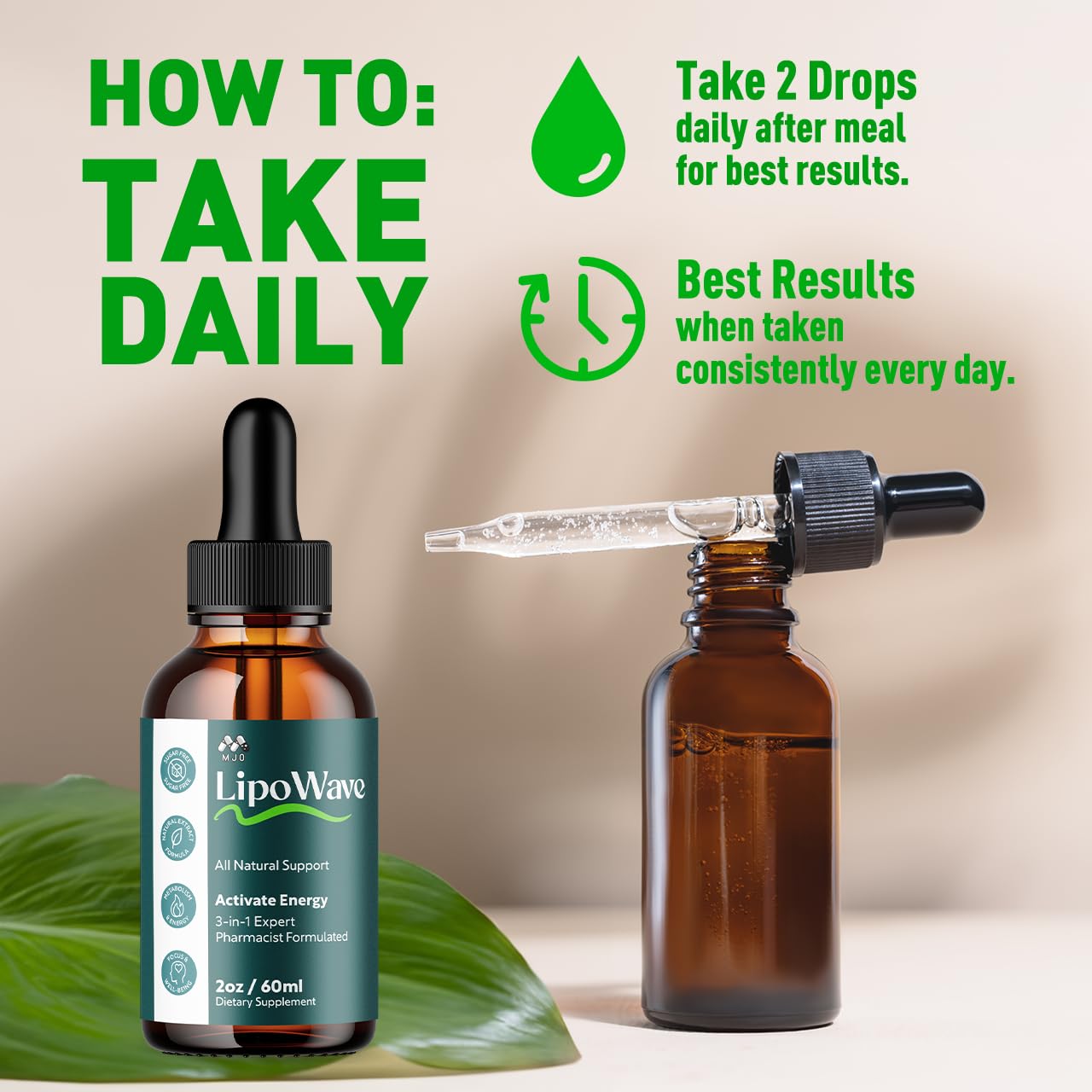 (2 Pack) Lipowave Drops, Official LipoWave Drops with All Natural Ingredients, Advanced Overall Health and Wellness Vitamin Supplement Formula for Maximum Strength Multivitamin Support (60 Servings) - Maple Wellness Supplements