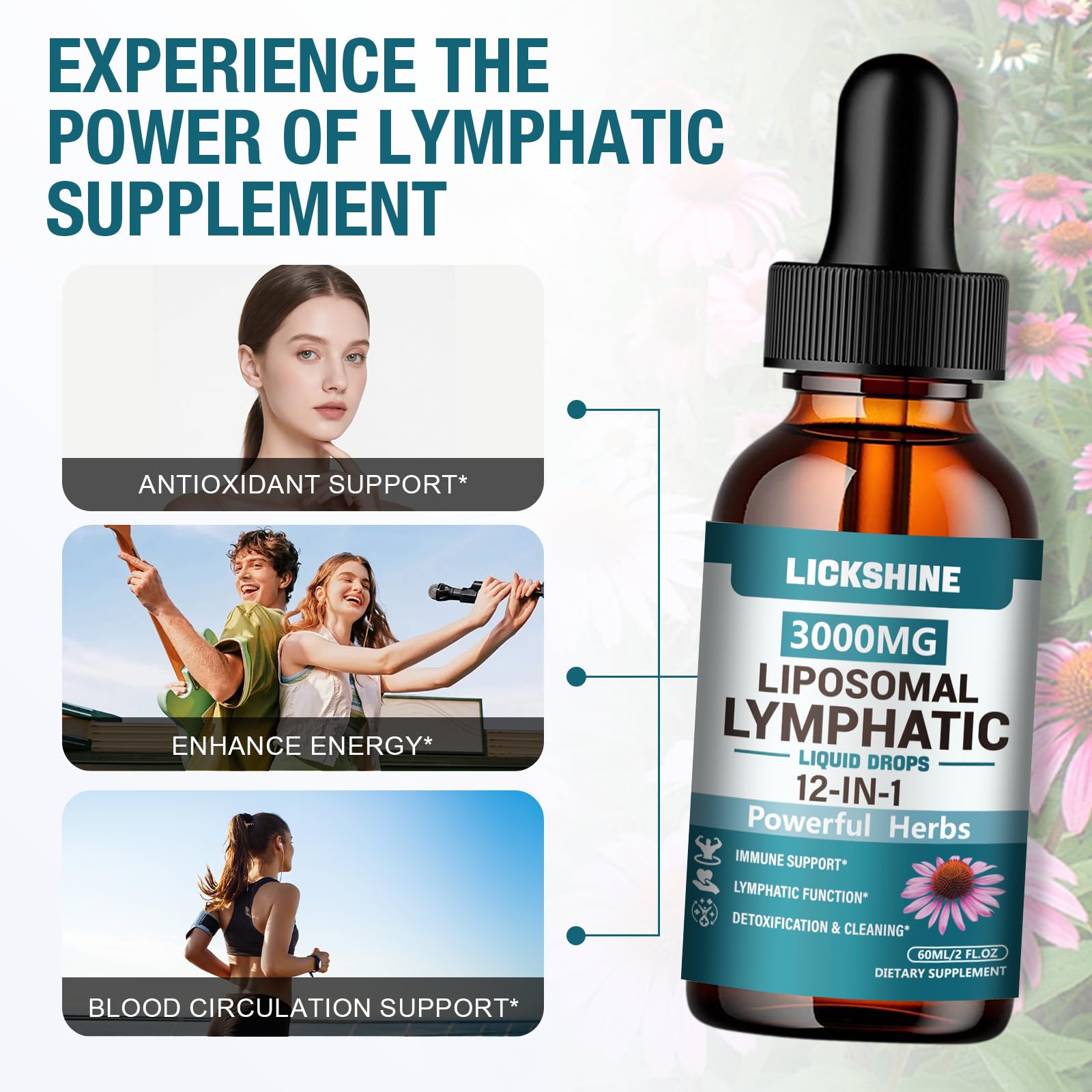 2 Packs 3000MG Liposomal Lymphatic Drainage Drops, 12 in 1 Organic Lymphatic Drainage Supplements with ElderBerry, Burdock Root, Cleavers Herb & Echinacea, Lymphatic Cleanse Immune Support, 4 Fl oz - Maple Wellness Supplements