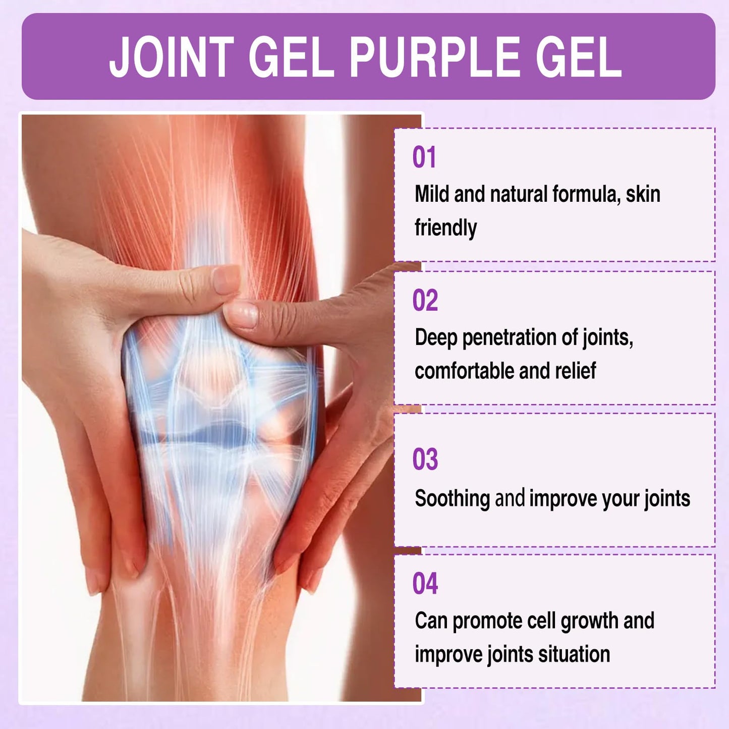 2 PCS Joint Gel Purple Gel，Soothing Pain Relief Massage Cream，Full-Body Joint Effective Soothes for Knees, Lumbar, Hands, Neck and Shoulders - Maple Wellness Supplements
