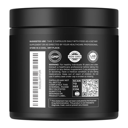 20,000mg 16x Strength Lions Mane Supplement Capsules Super Nootropic w. Ashwagandha & Rhodiola - Highest Potency Lion's Mane Mushroom Extract 50% Polysaccharides Brain Supplements for Memory and Focus - Maple Wellness Supplements