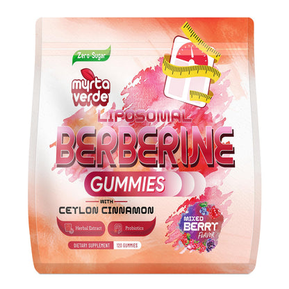 2000mg Liposomal Berberine Supplement Gummies | High Potency Berberine HCI Activates AMPK with Ceylon Cinnamon | Advanced Absorption | Zero Sugar Mixed-Berry | 120 Count - Maple Wellness Supplements