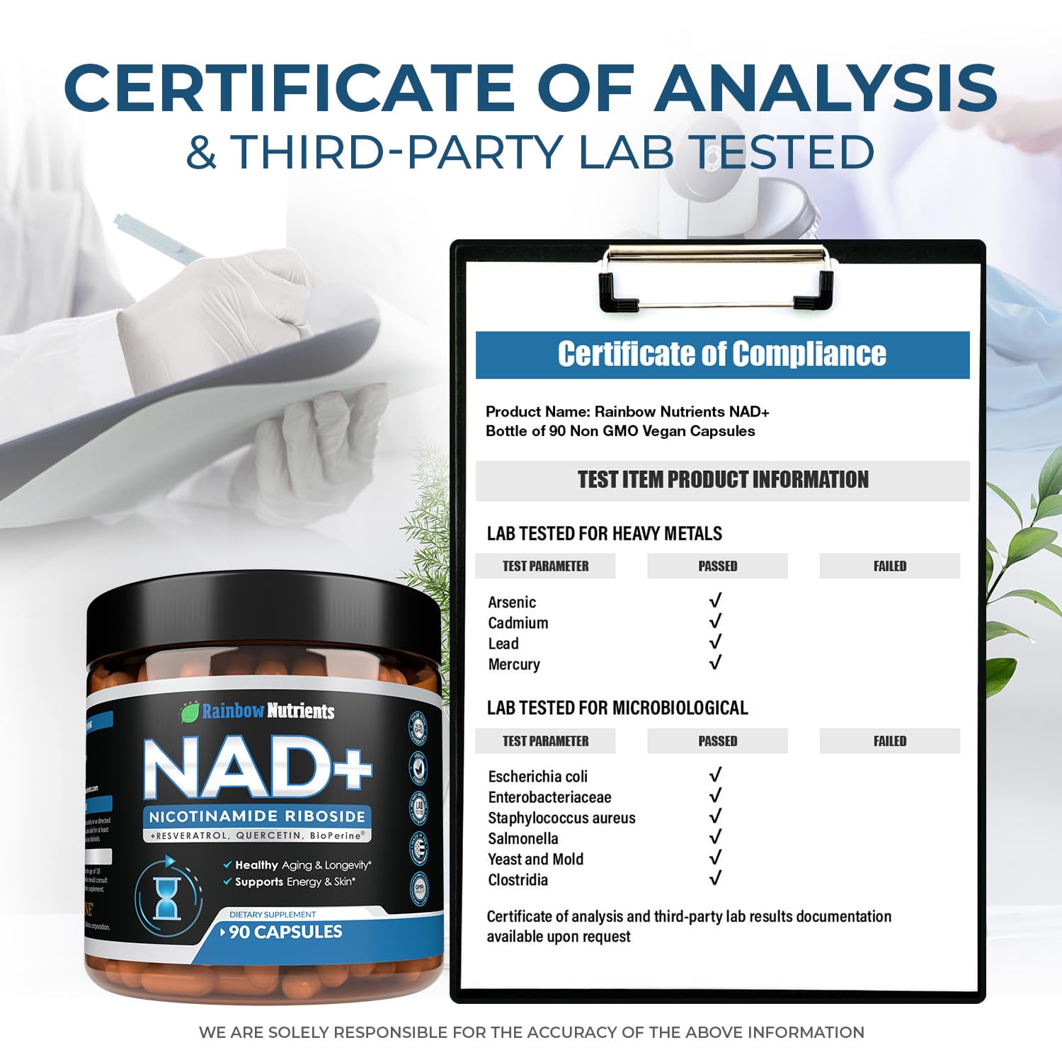 2010 MG NAD+ Supplement- Nicotinamide Riboside, Resveratrol, Quercetin & BioPerine® (High Absorption)- Natural NAD Booster for Anti-Aging, Cellular Energy, Skin- For Women & Men- 90 V Capsules - Maple Wellness Supplements