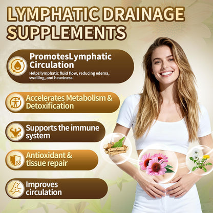 21-in-1 Liposome Lymphatic Drainage Supplements, 45 Day Supply, 4800mg Immune & Lymph System Support, 10:1 Concentrated Technology, Echinacea, Dandelion, Burdock, Bromelain, Calendula, 90 Capsules - Maple Wellness Supplements