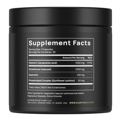 2150mg Super Liposomal Glutathione Supplement w. Vitamin C, Quercetin & Pure L Glutathione 2000mg Triple Action Formula Glutathione Liposomal Supplement - Maple Wellness Supplements