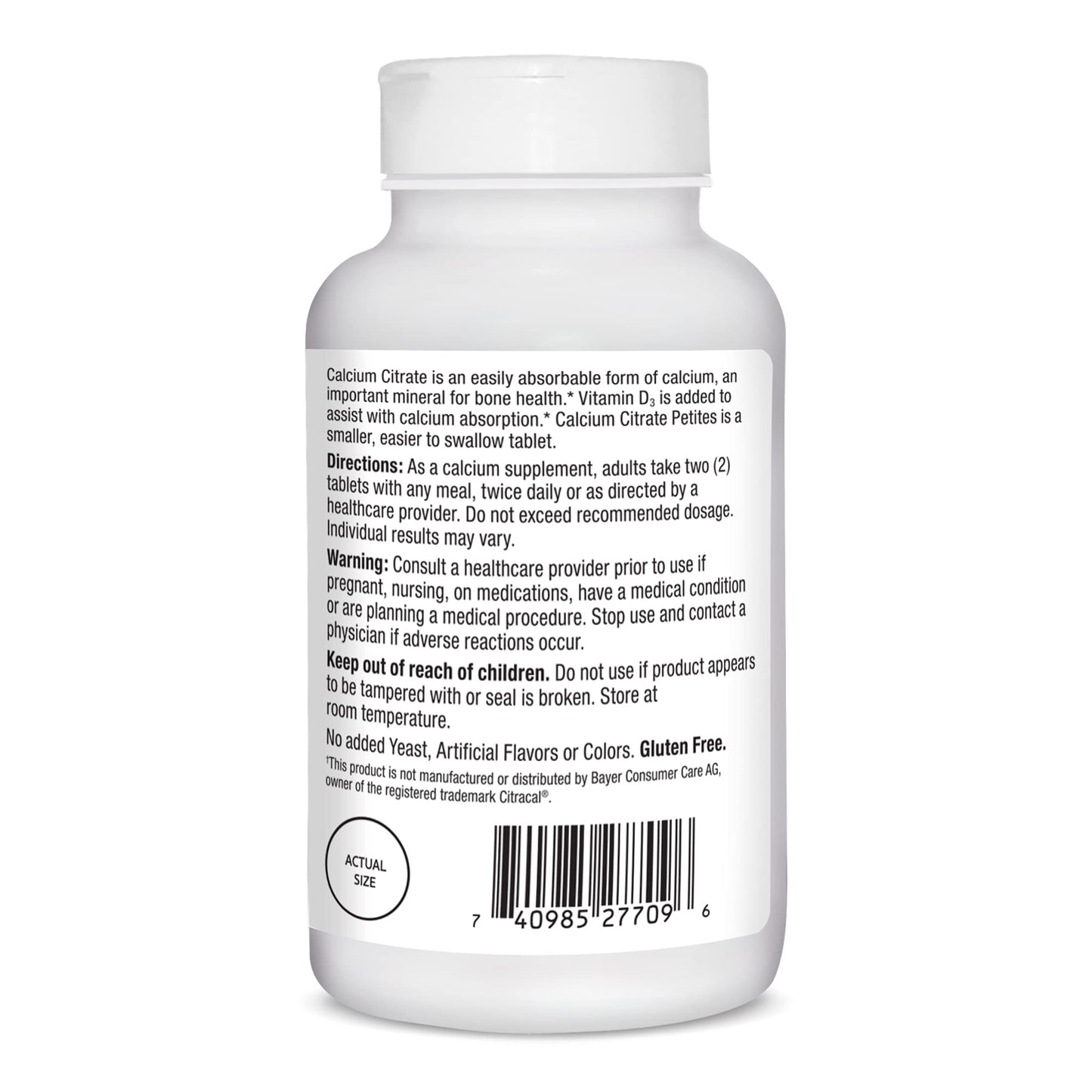 21st Century Calcium Citrate + D3 Petites Coated Tablets 200 ea - Maple Wellness Supplements