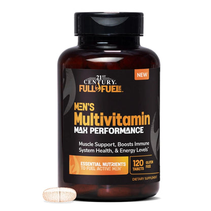 21st Century Full Fuel 365 Active Men’s Multivitamin, 120 Tablets, Daily Vitamins and Minerals for Energy, Muscle Support, Immune Health, No Gluten - Maple Wellness Supplements