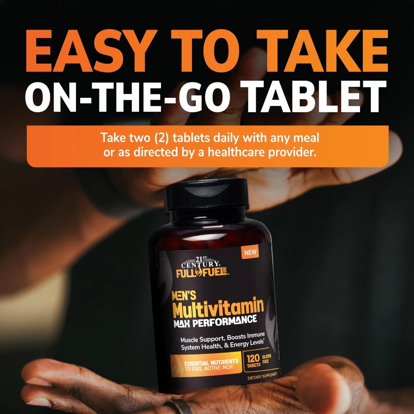 21st Century Full Fuel 365 Active Men’s Multivitamin, 120 Tablets, Daily Vitamins and Minerals for Energy, Muscle Support, Immune Health, No Gluten - Maple Wellness Supplements