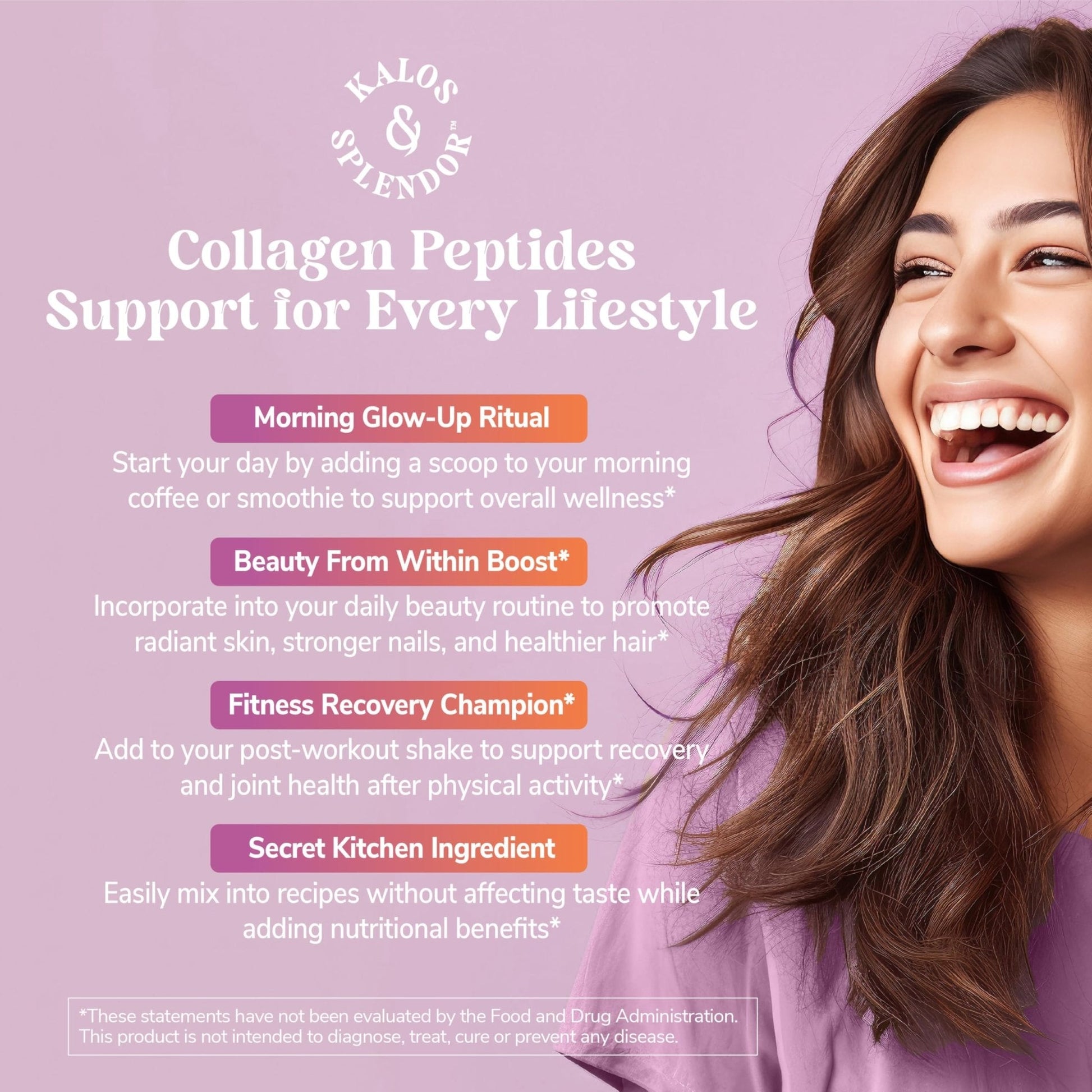 21st Century Kalos & Splendor Collagen Peptides Powder, Grass Fed & Pasture Raised Type I & III Bovine Collagen, 20g Collagen Peptides + 18g Protein Per Scoop, Unflavored, 10.6 OZ - Maple Wellness Supplements