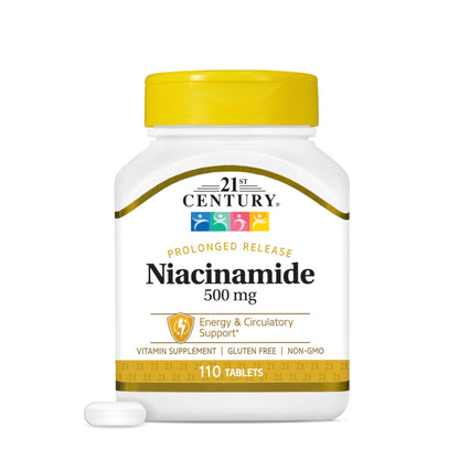 21st Century Niacinamide 500 mg Prolonged Release Tablets, 110 Count - Maple Wellness Supplements