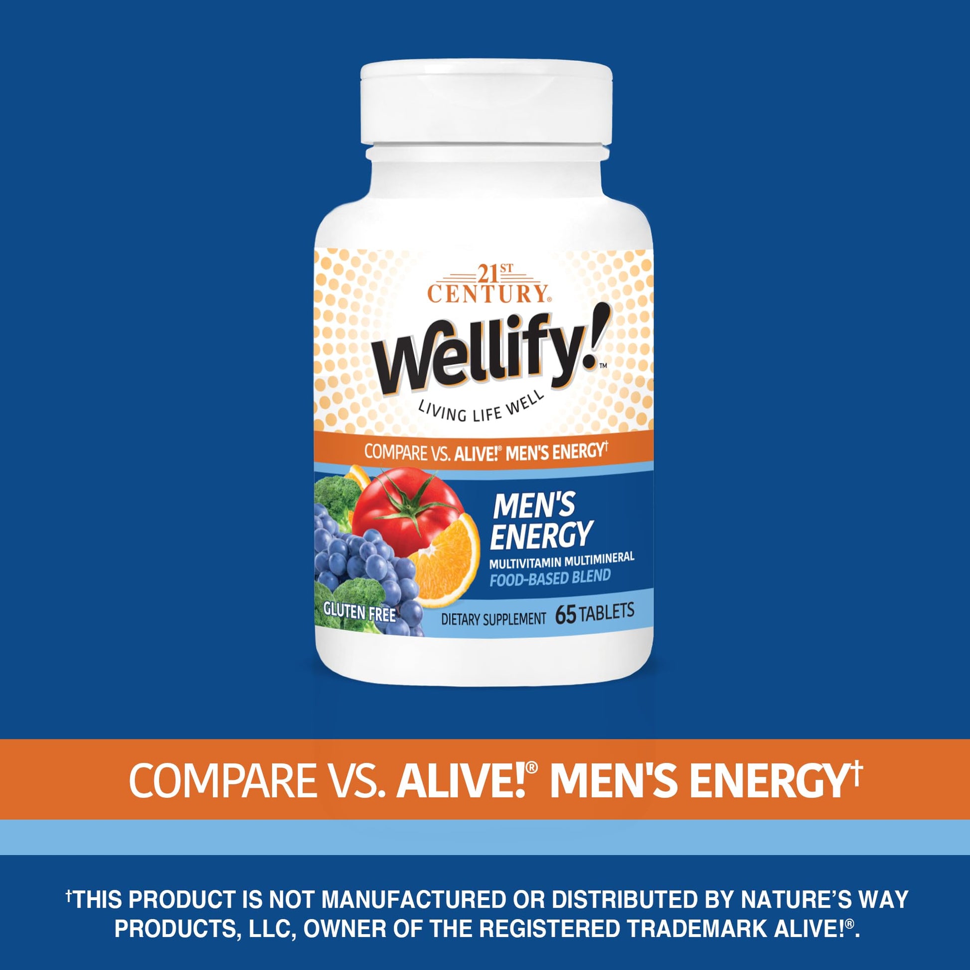 21st Century Wellify Men's Energy Multivitamins with Minerals, 65 Count - Maple Wellness Supplements