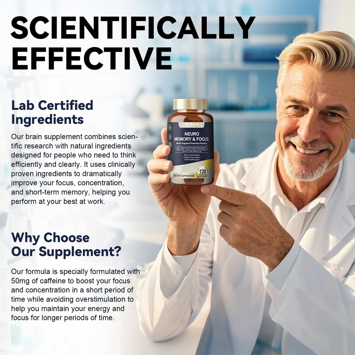 25 in 1 Brain Supplements for Memory and Focus & Neuro Health - Daily Brain Nootropic Cognitive Supplement with L-Tyrosine, Bacopa Monnieri, Ginkgo Biloba, Alpha GPC - Non-GMO, Gluten Free - Maple Wellness Supplements