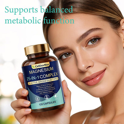25-in-1 Magnesium Complex | Multi-Form Absorbable Blend for Daily Nutritional Support, 120 Vegan Caps (1) - Maple Wellness Supplements