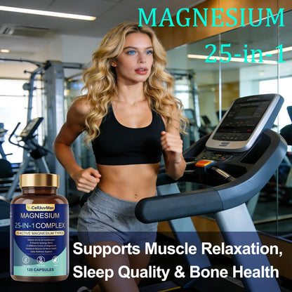 25-in-1 Magnesium Complex | Multi-Form Absorbable Blend for Daily Nutritional Support, 120 Vegan Caps (1) - Maple Wellness Supplements