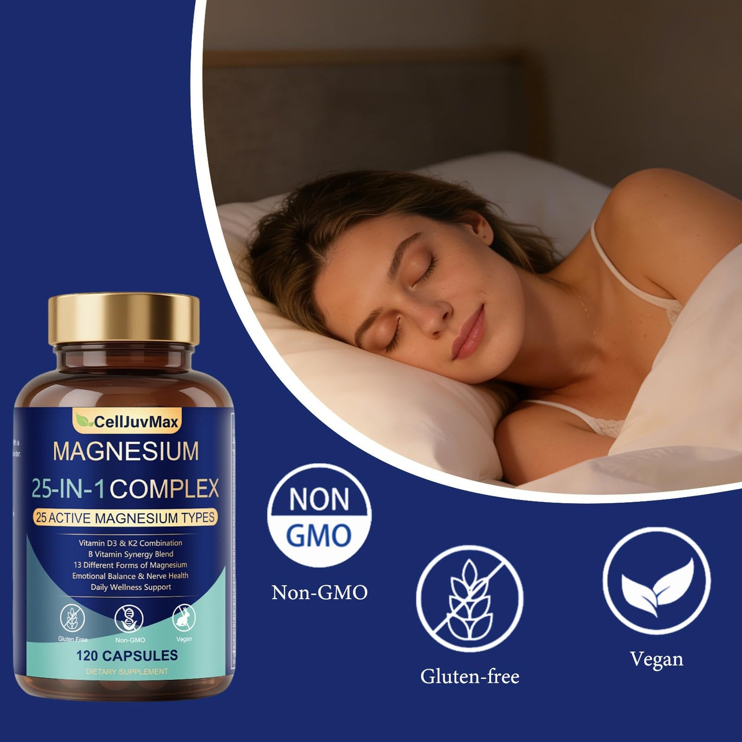 25-in-1 Magnesium Complex | Multi-Form Absorbable Blend for Daily Nutritional Support, 120 Vegan Caps (1) - Maple Wellness Supplements