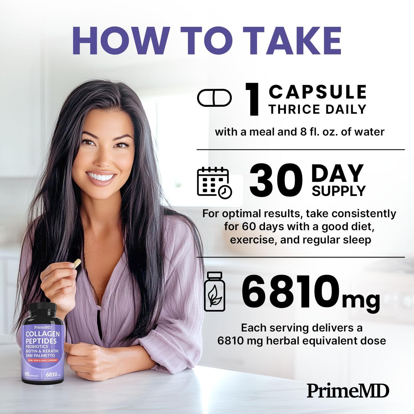 27-in-1 Hair Skin and Nails Vitamins (6810mg) with Biotin 10000mcg - Collagen Supplements for Men and Women - Keratin Supplements with Probiotics - Maple Wellness Supplements
