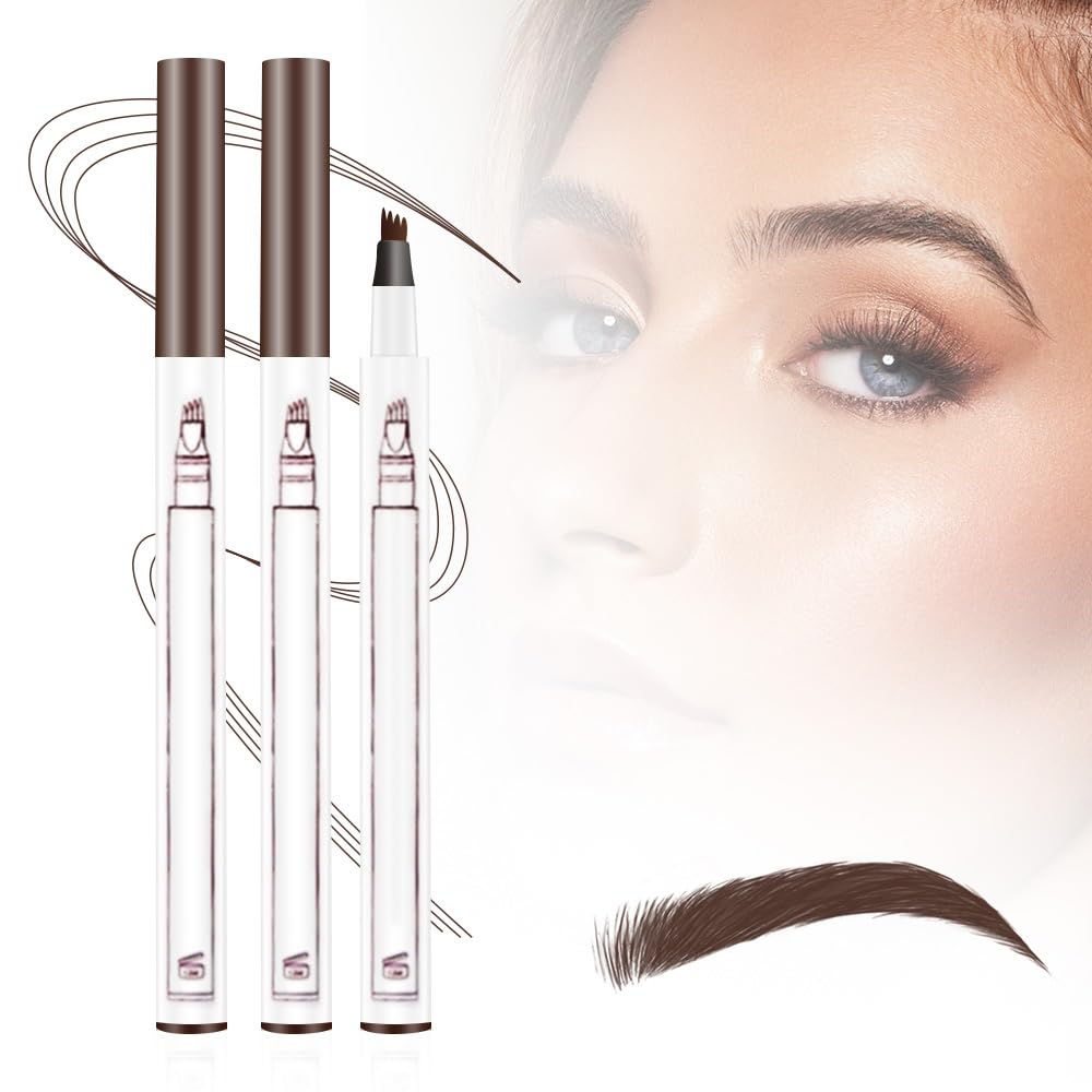 2PCS New Waterproof Brow Pencil with Micro-Fork Tip, 3D Magic Eyebrow Pencil 4-Head Split Waterproof Long-lasting,Fine Stroke Eyebrow Pen Makeup Eyebrow Pencils Stay on All Day (Brown) - Maple Wellness Supplements