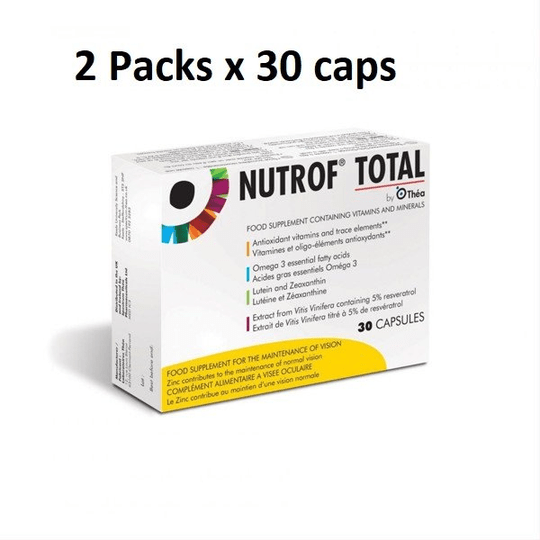 2x 30 NUTROF TOTAL, for vision preservation, 30 soft gelatin capsules - Maple Wellness Supplements