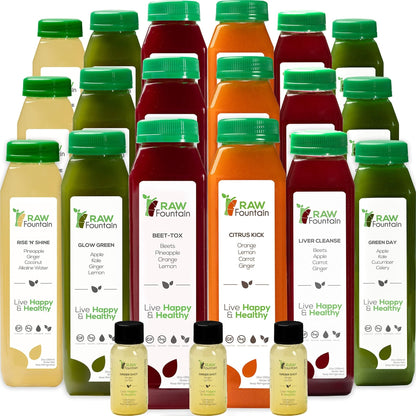 3 Day Juice Cleanse by Raw Fountain, All Natural Raw Detox Cleanse, Liquid Juice Diet - Maple Wellness Supplements
