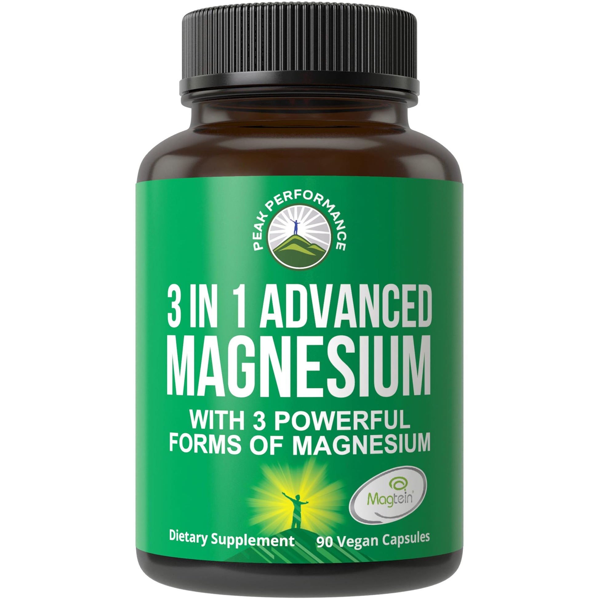 3 in 1 Advanced Magtein Magnesium Complex Capsules with Clinically Tested Magnesium L-Threonate, Glycinate & Taurinate. High Absorption & Bioavailability. Support Brain, Focus & Memory. 90 Vegan Pills - Maple Wellness Supplements