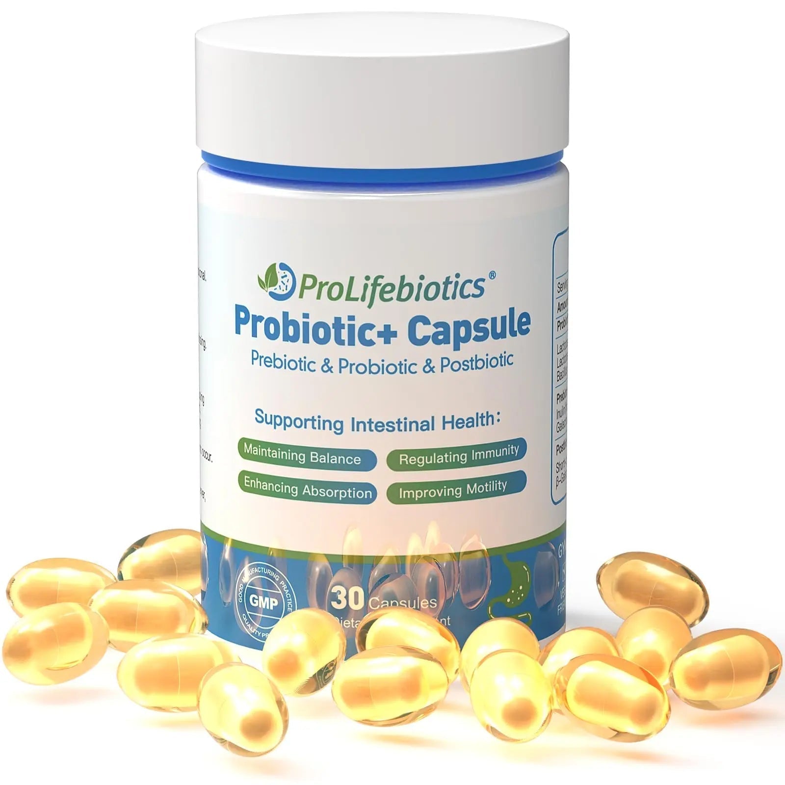 3-in-1 Probiotics for Gut and Digestive Health,Immune Support,Supplements Supporting Occasional Constipation,Diarrhea,Gas,Bloating,Delayed-Released Designed to Thrive, 30 Vegan Capsules - Maple Wellness Supplements