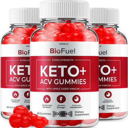 (3 Pack) Bio Fuel Keto ACV Gummies - Advanced Formula BioFuel Keto Plus ACV Gummies Apple Cider Vinegar Bio Fuel ACV, Weight Management Gummies Dietary Supplement Reviews Men Women (180 Gummies) - Maple Wellness Supplements