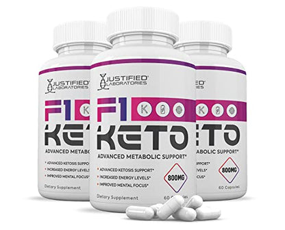 (3 Pack) F1 Keto Pills 800MG Includes goBHB Exogenous Ketones Advanced Ketosis - Maple Wellness Supplements
