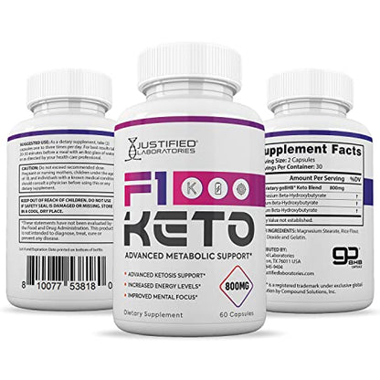 (3 Pack) F1 Keto Pills 800MG Includes goBHB Exogenous Ketones Advanced Ketosis - Maple Wellness Supplements