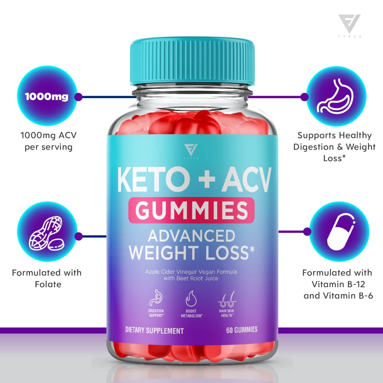 (3 Pack) Keto ACV Gummies Advanced Weight Loss Supplement, ACV Keto Gummies Belly - Maple Wellness Supplements