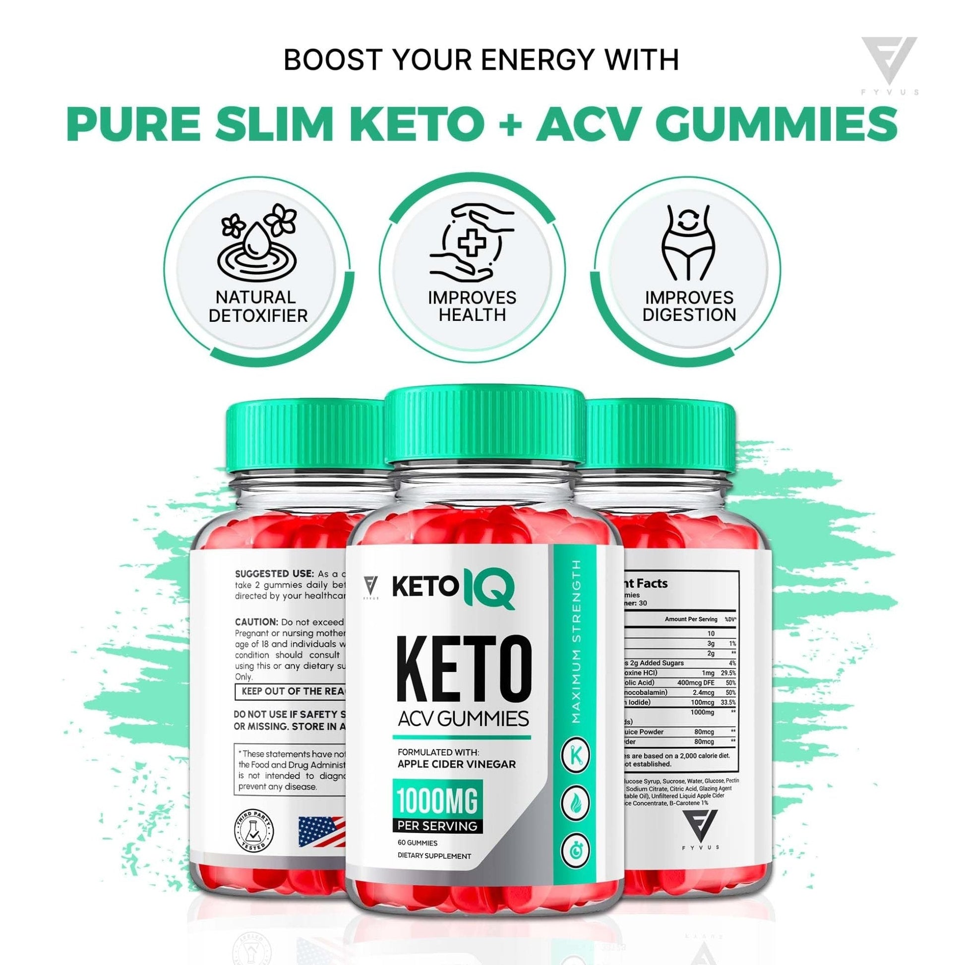 (3 Pack) Keto IQ KetoIQ Keto ACV Gummies, Keto IQ ACV Gummies Advanced Weight Loss - Maple Wellness Supplements