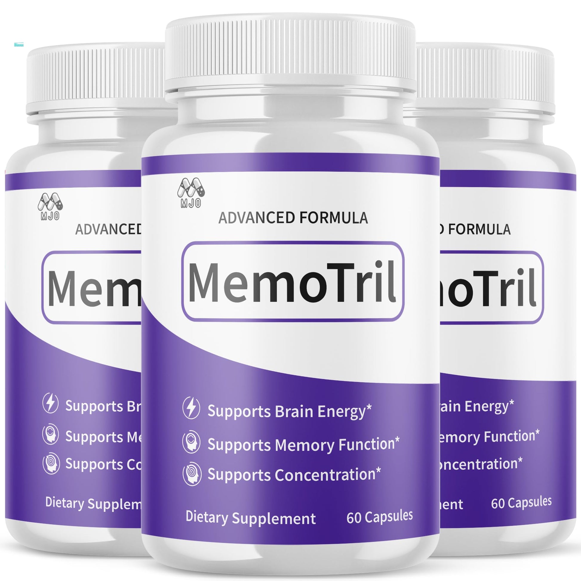 (3 Pack) Memotril Capsules, Official Memo Tril Supplement Pills with All Natural Ingredients, Advanced Memotril for Brain Health & Wellness Support with Premium Vitamins for Women & Men (180 Capsules) - Maple Wellness Supplements
