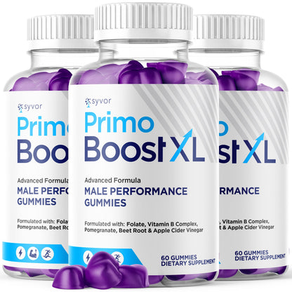 (3 Pack) Primo Boost XL Gummies, Official Primo Boost XL Gummys with All Natural Ingredients, Advanced PrimoBoost Health & Wellness Formula with Max Strength Active Lifestyle Vitamins (180 Gummies) - Maple Wellness Supplements