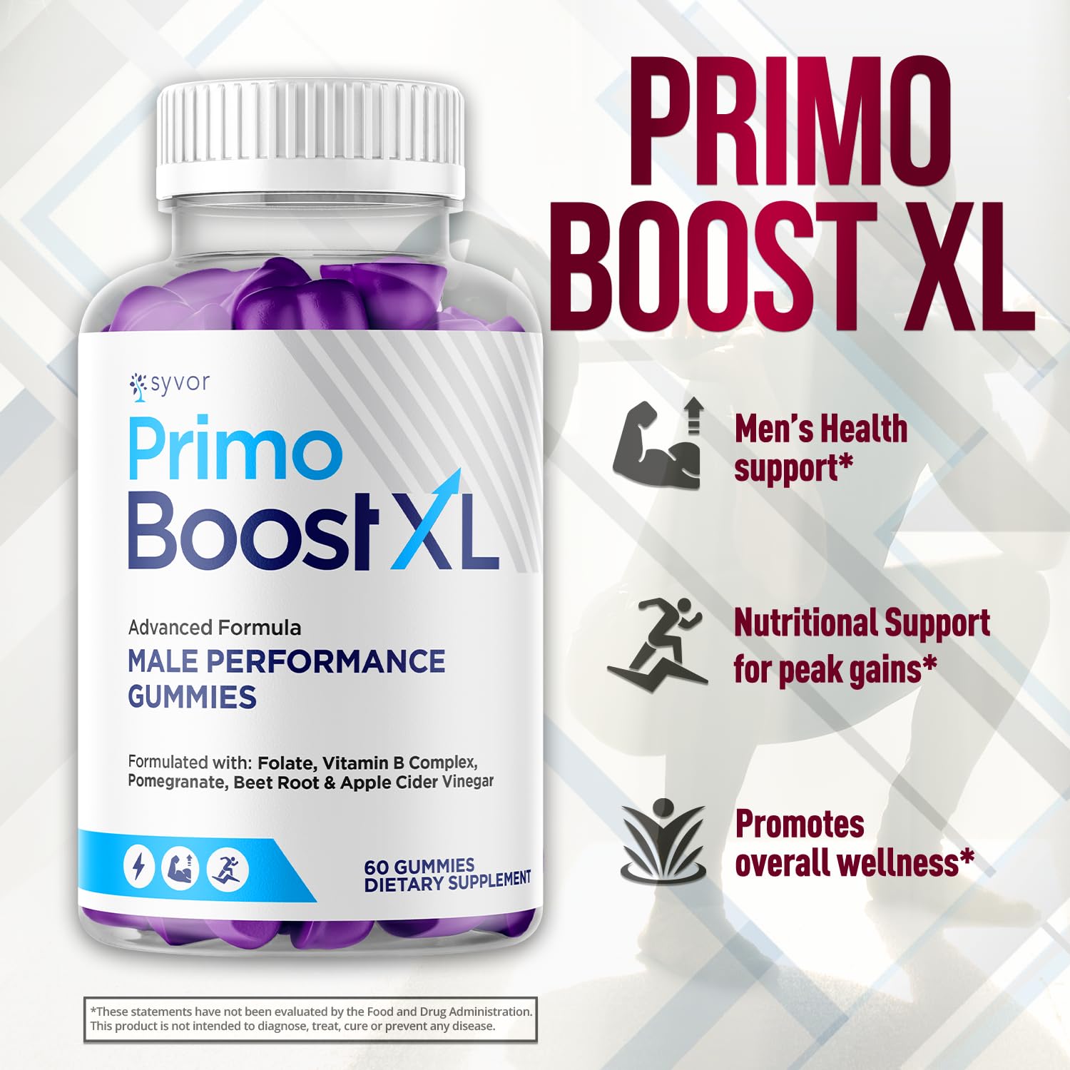 (3 Pack) Primo Boost XL Gummies, Official Primo Boost XL Gummys with All Natural Ingredients, Advanced PrimoBoost Health & Wellness Formula with Max Strength Active Lifestyle Vitamins (180 Gummies) - Maple Wellness Supplements