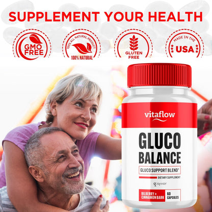 (3 Pack) Vitaflow Balance Support Supplement Capsules, Official VitaFlow Support Supplements Pills with All Natural Premium Ingredients, Vita Flow Advanced Glyco Balance for Men & Women (180 Capsules) - Maple Wellness Supplements