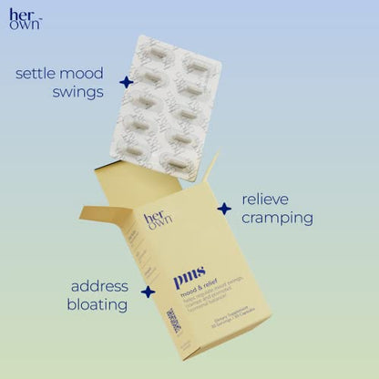 her own PMS, Supports PMS Symptoms, Promotes Positive Mood, Natural Hormone Balance her ownBuy Supplements Australia