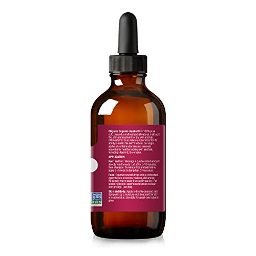 Cliganic Organic Jojoba Oil, 100% Pure (4oz) | Moisturizing Oil for Face, Hair, Skin & Nails CliganicBuy Supplements Australia