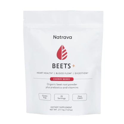 Natrava Beets+ | Organic Beet Root Powder, Vitamins, and Prebiotics | Supports Healthy