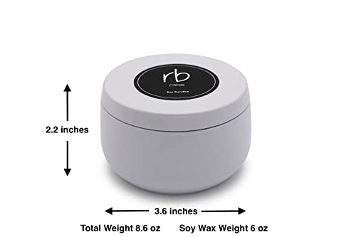 Rosbas Candle, Fraser Fir Scented, Natural Soy Wax, White Metallic Tin, 6 oz, Cotton Wick, Long Burn Time rosbasBuy Supplements Australia