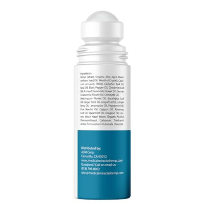 Medical Miracles New Hemp Oil Roll On - Ideal for Muscles, Hips, Joints, Neck, Back, Elbows, Fingers, Hands, and Knees (1500mg Roll-On) Medical MiraclesBuy Supplements Australia