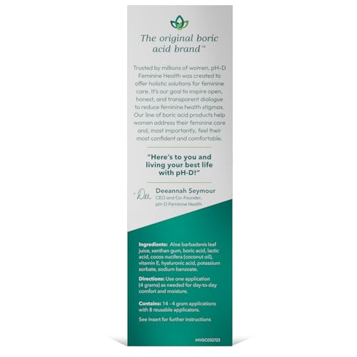 Boric Acid Moisturizing Vaginal Gel with Hyaluronic Acid, Vitamin E for Vaginal Dryness by pH-D pH-D Feminine Health SupportBuy Supplements Australia
