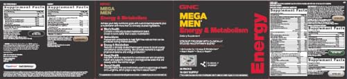 GNC Mega Men Energy and Metabolism Vitapak Program, Convenient, Complete Nutrition, 5 Products in 1 Packet, Calorie Burn, Thermogenic, 300mg Caffeine, 30 Daily Packs GNCBuy Supplements Australia