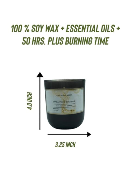 Sandalwood Bourbon Non-Toxic Candles | Natural Candles for Men |Aromatherapy Candle Relaxing Terreux Mind & BodyBuy Supplements Australia