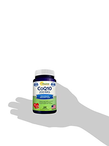 aSquared Nutrition CoQ10 (200 Capsules and 200mg) - High Absorption Vegan CO Q-10 aSquared NutritionBuy Supplements Australia