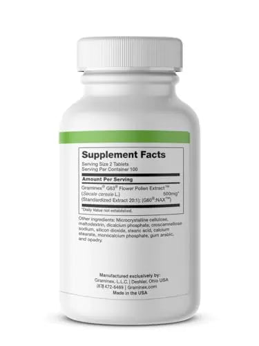 Graminex PollenAid Prostate Supplement: All Natural Prostate Support for Bladder Control & Urinary Tract Health, Rye Pollen Extract Made in USA, 200 Tablets GraminexBuy Supplements Australia