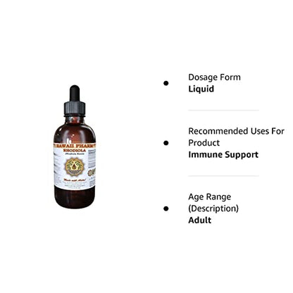 HawaiiPharm Rhodiola Liquid Extract, Organic Rhodiola (Rhodiola Rosea) Tincture 4 oz HawaiiPharmBuy Supplements Australia