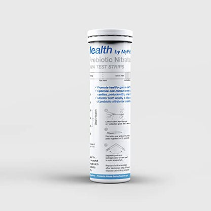 pH and Prebiotic Nitric Oxide Test Strip by MyFitStrip - Track and Monitor Saliva Alkalinity and Prebiotic Nitrate for a Healthy Oral Microbiome - 25 Self Care Saliva Strips