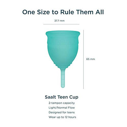 Saalt Teen Menstrual Cup - Best Sensitive Reusable Cup - Wear for 12 Hours - Tampon and Pad Alternative saaltBuy Supplements Australia