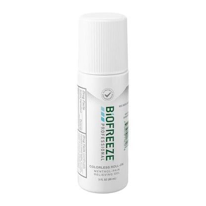 Biofreeze Professional Colorless Pain Relief Roll On, Knee & Simple Backache Relief, Arthritis Pain Reliever, Neck Pain Relief, Cooling Joint Pain Relief, Roll-On Menthol Gel 3 Fl Oz BiofreezeBuy Supplements Australia